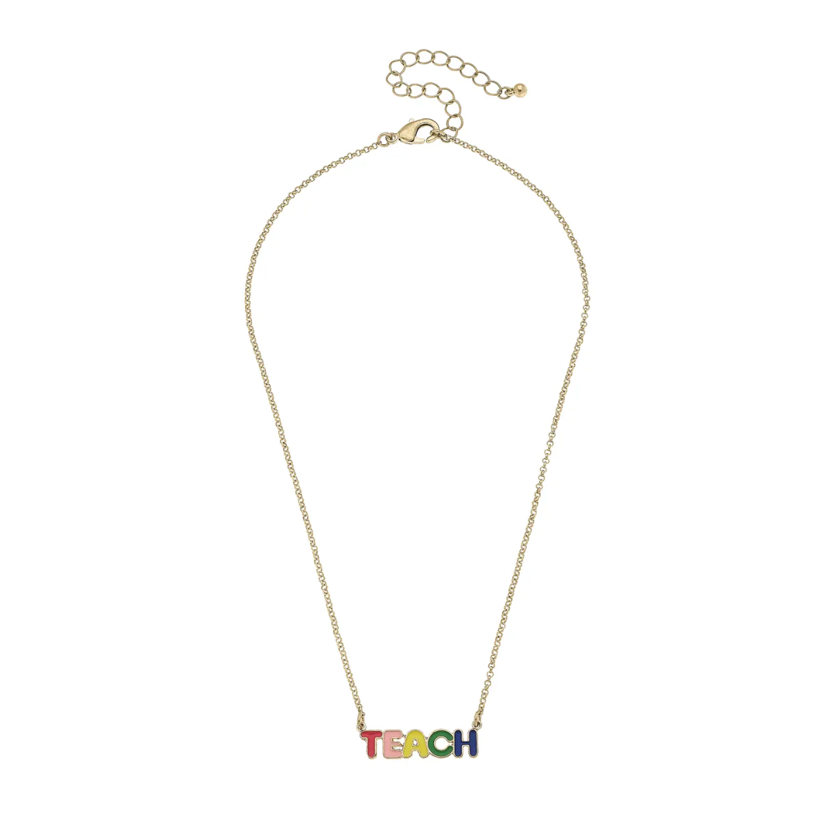 TEACH Bubble Letter Necklace