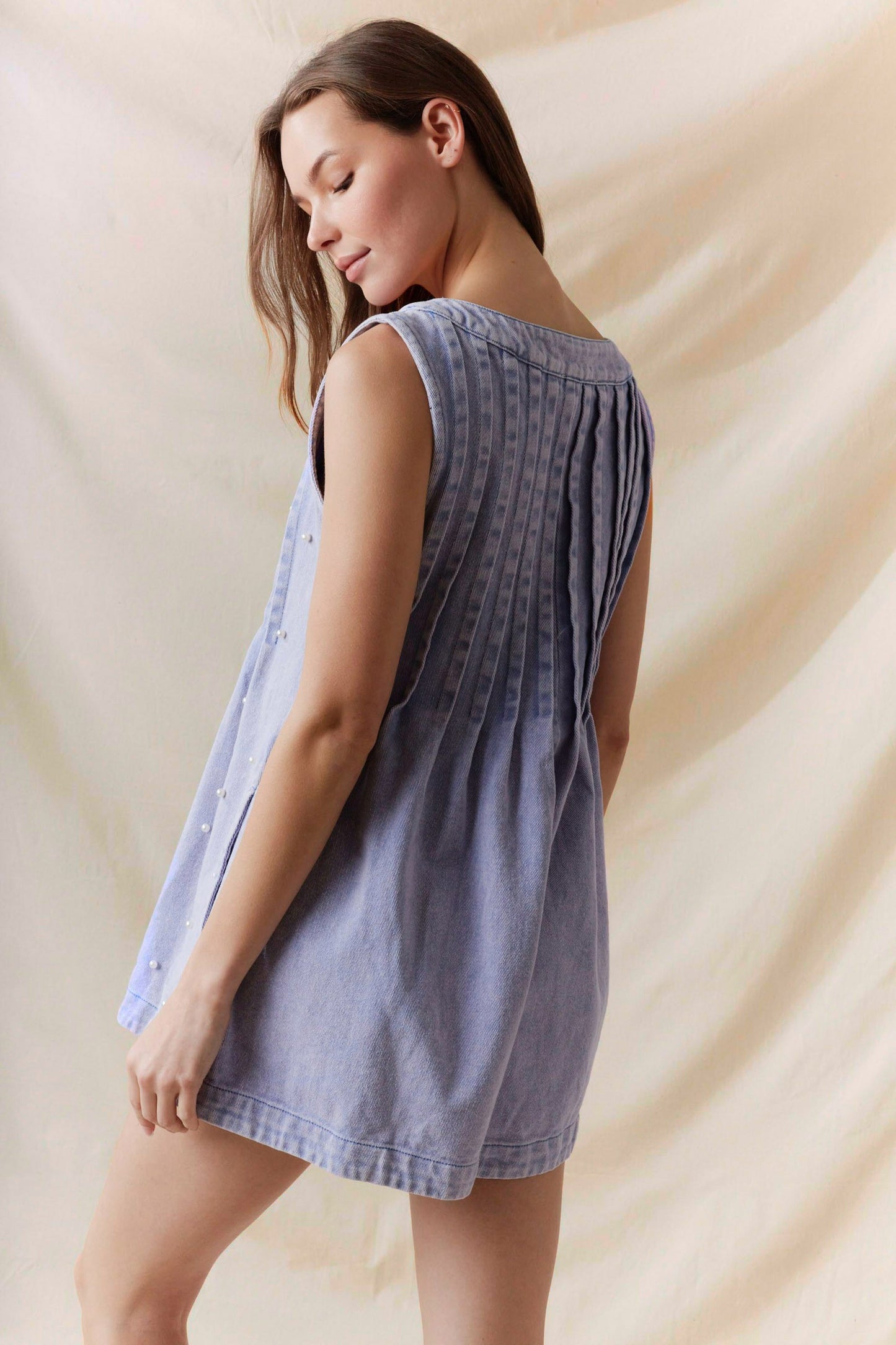 Pearl Denim Romper