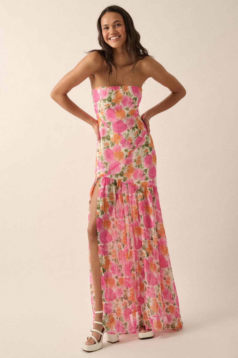 Floral Woven Maxi Dress