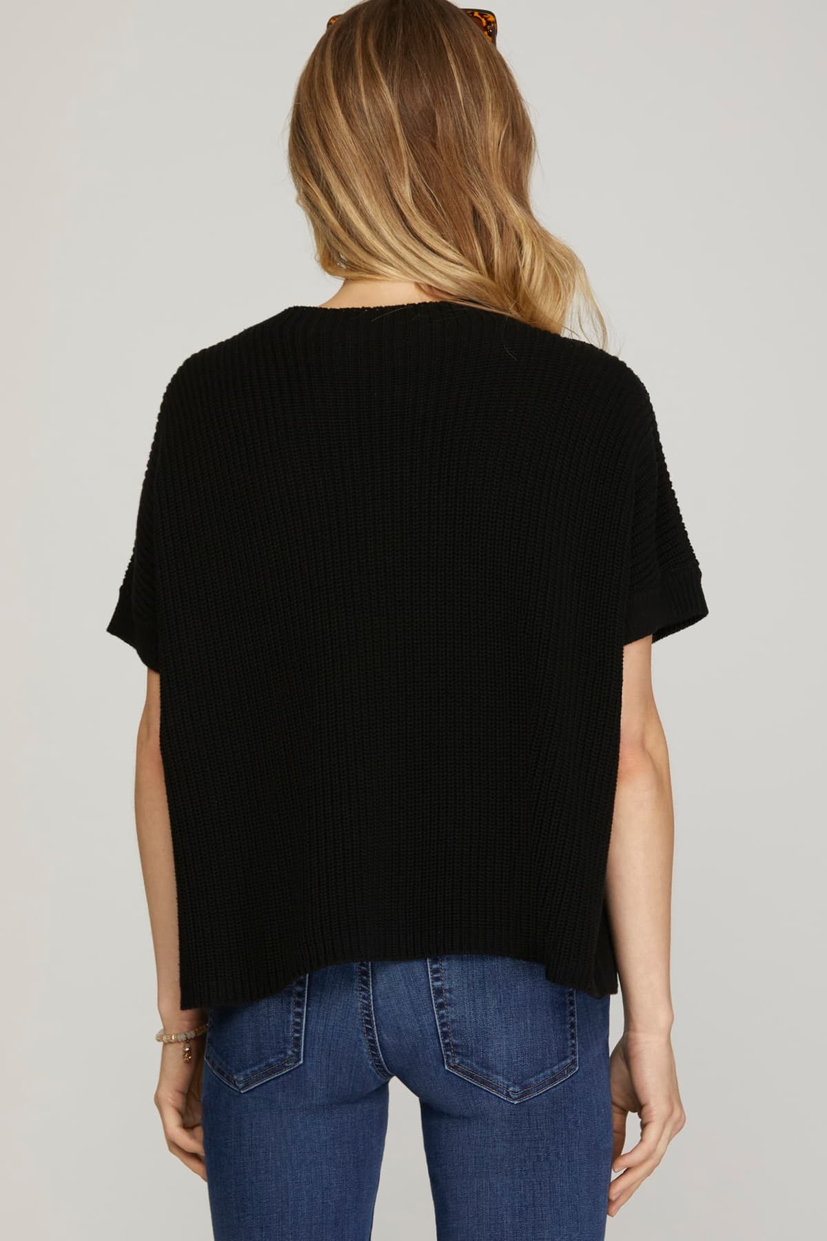 Drop Shoulder Knit Sweater