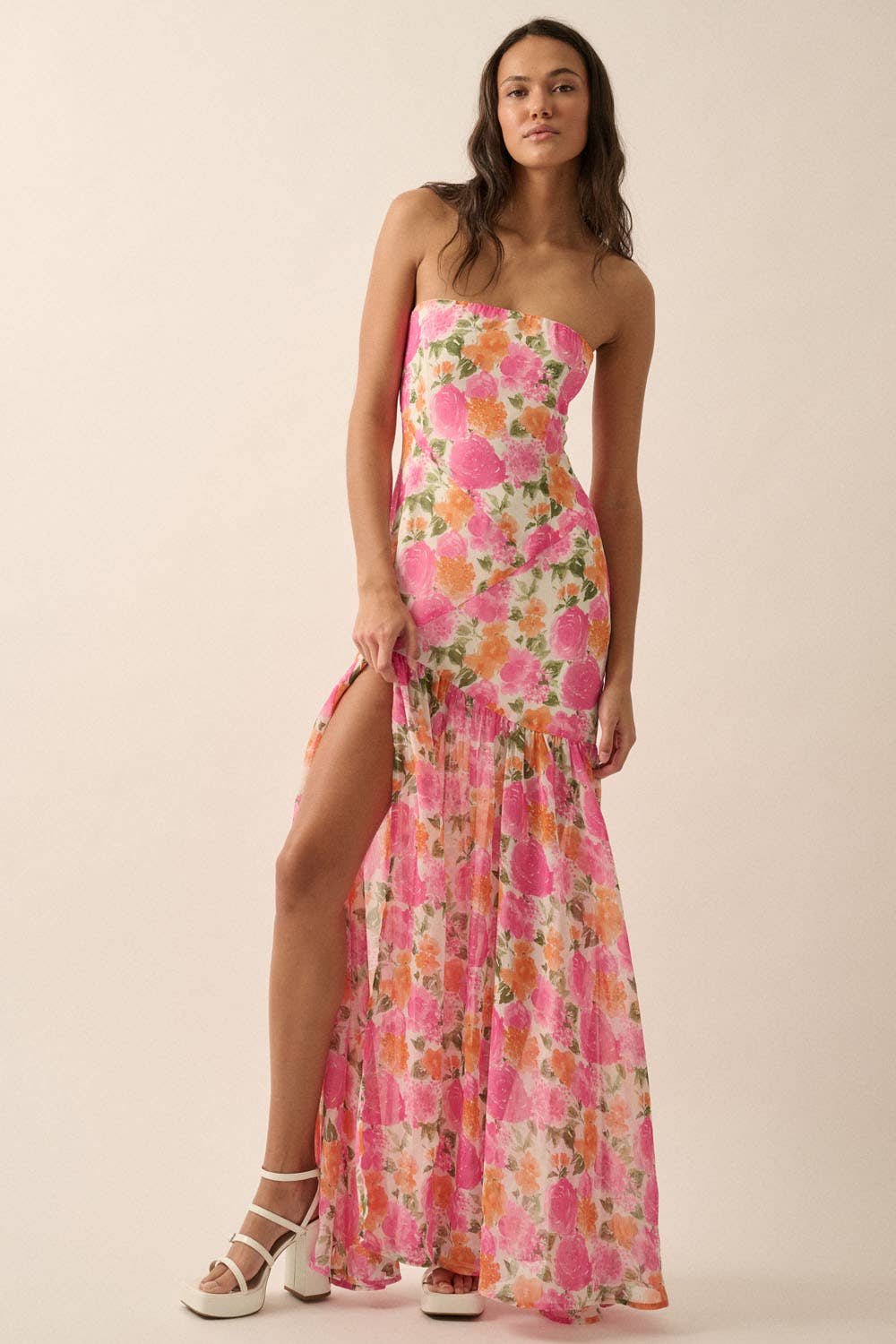 Floral Woven Maxi Dress
