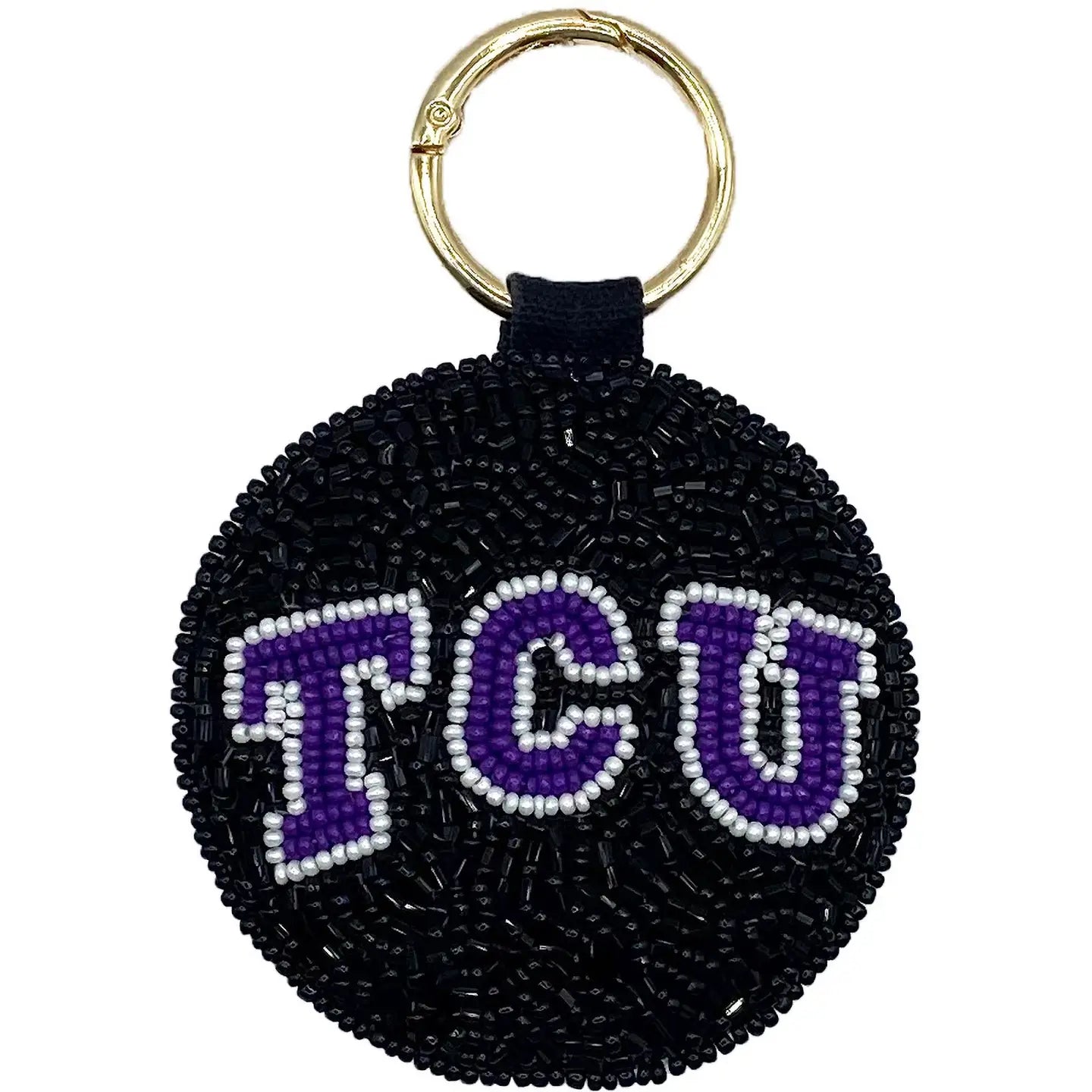 TCU Beaded Keychain