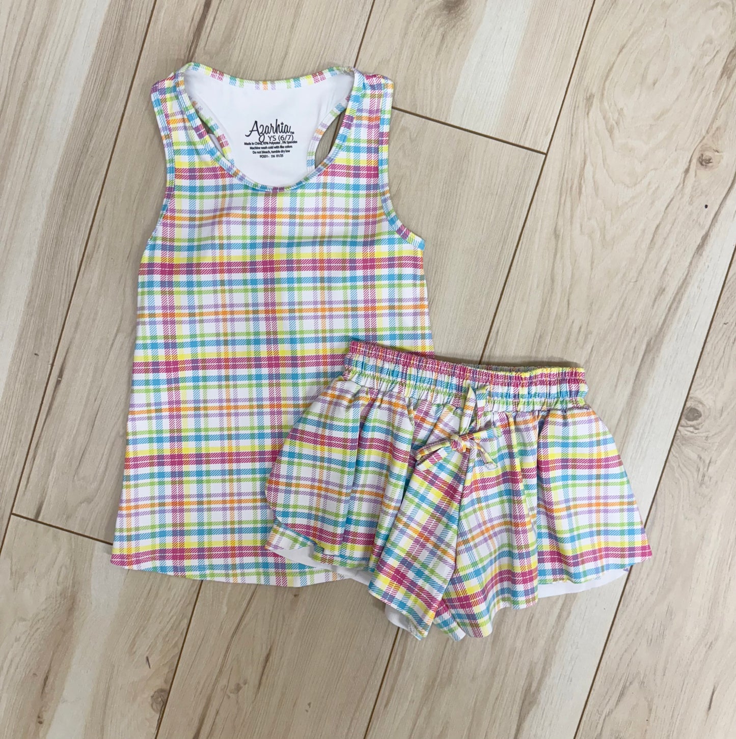 Neon Plaid Active Tank