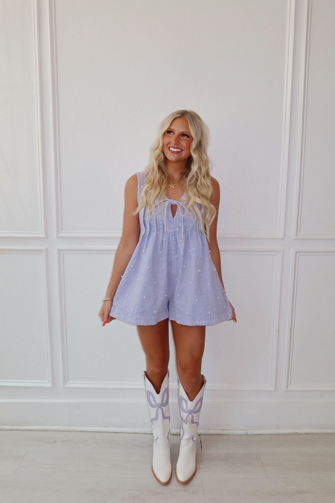 Pearl Denim Romper