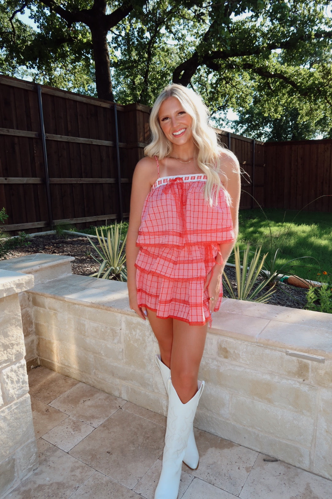 Cherry Gingham Set