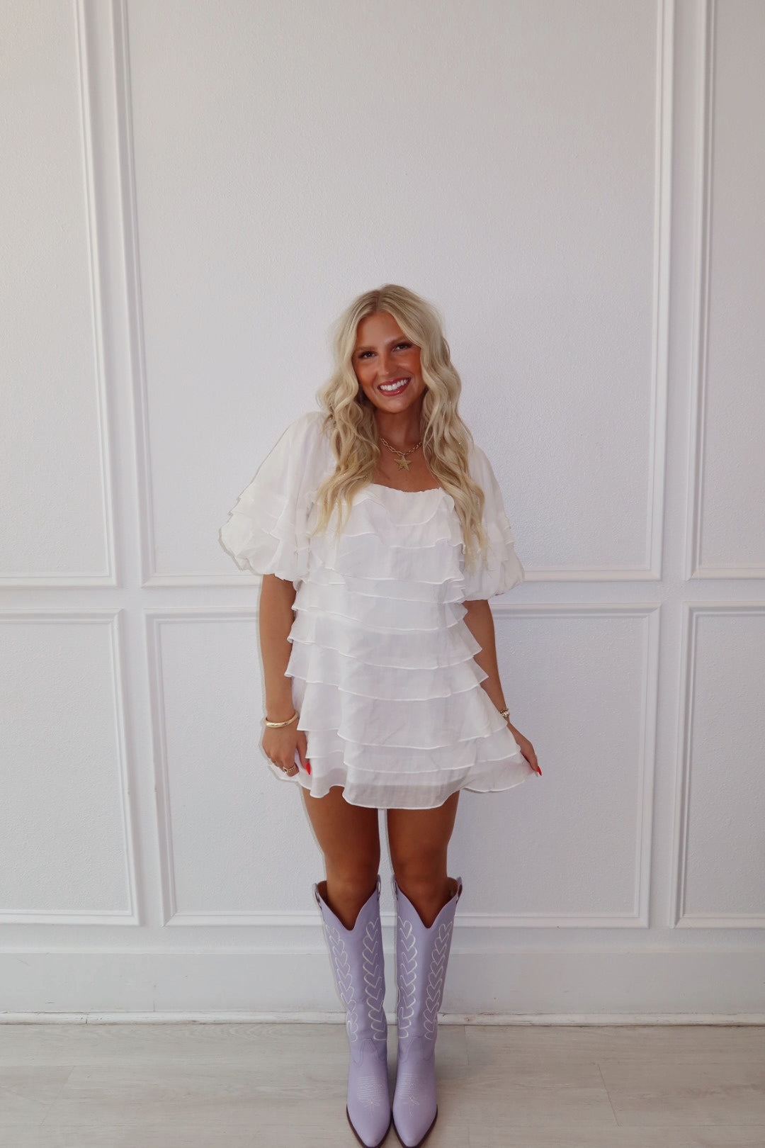 Ruffle Layered Mini Dress