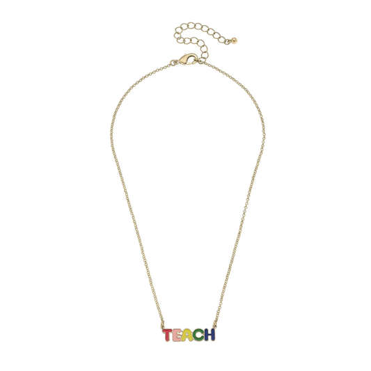 TEACH Bubble Letter Necklace