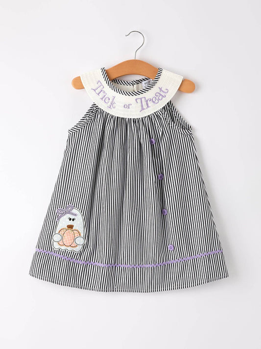 Trick Or Treat Smock Embroidered Girl Dress