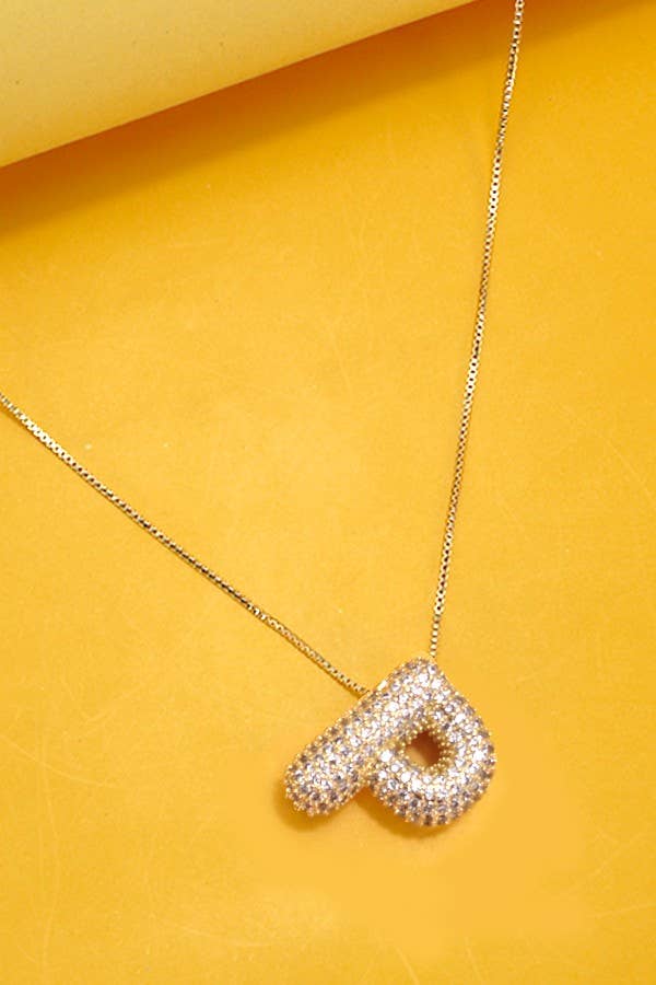 Initial Rhinestone Necklace