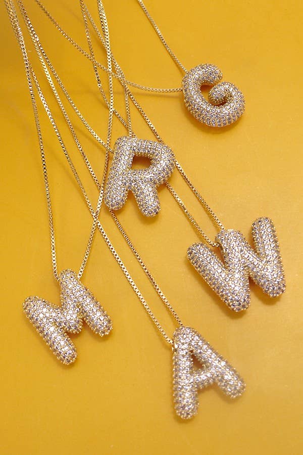 Initial Rhinestone Necklace