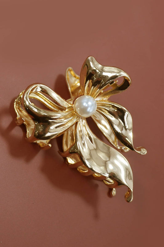 Pearl Bow Claw Clip