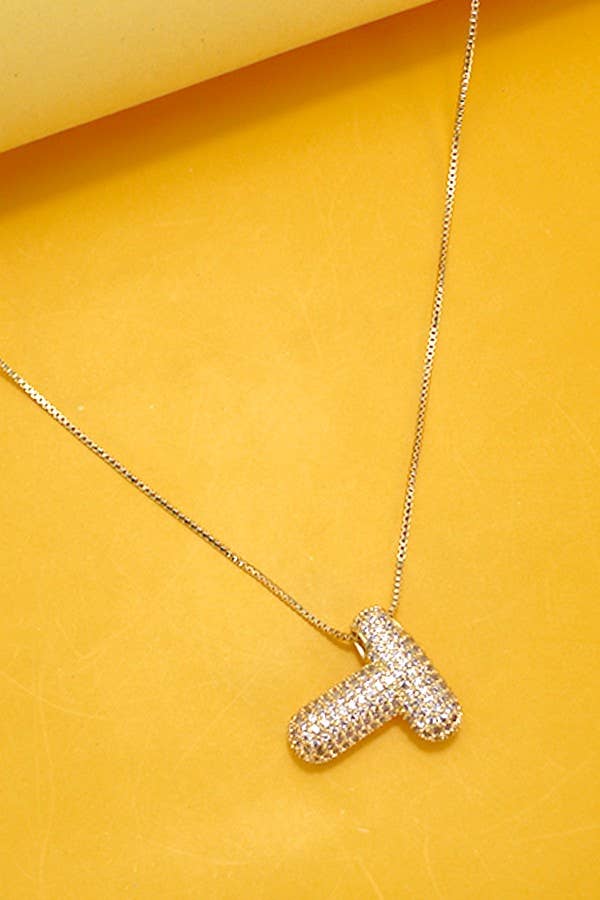 Initial Rhinestone Necklace