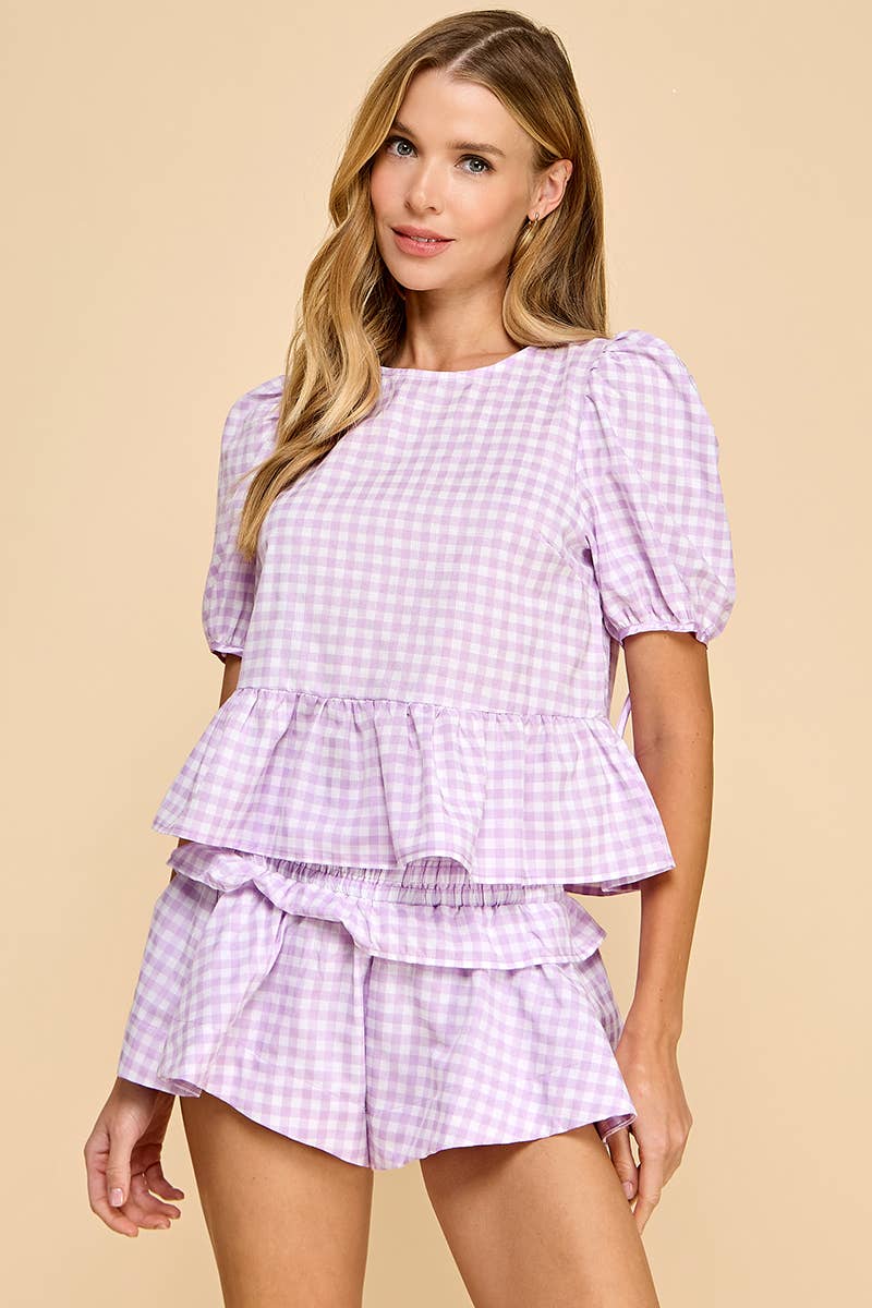 Lavender Gingham Set