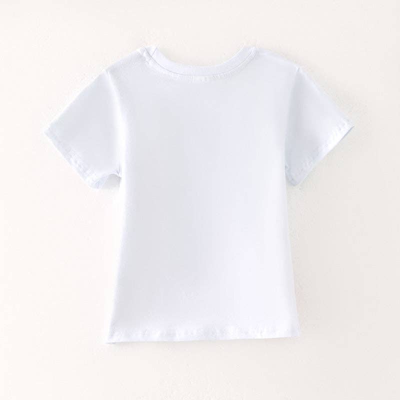 Girls Sequins Apple Back To School White Top
