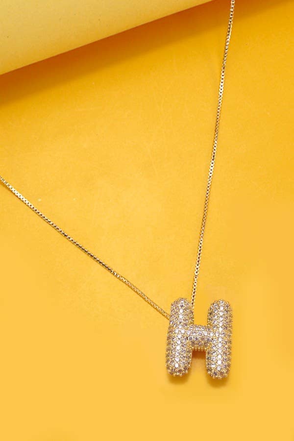 Initial Rhinestone Necklace