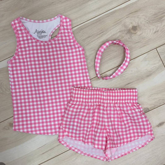 Gingham Active Shorts for Girls