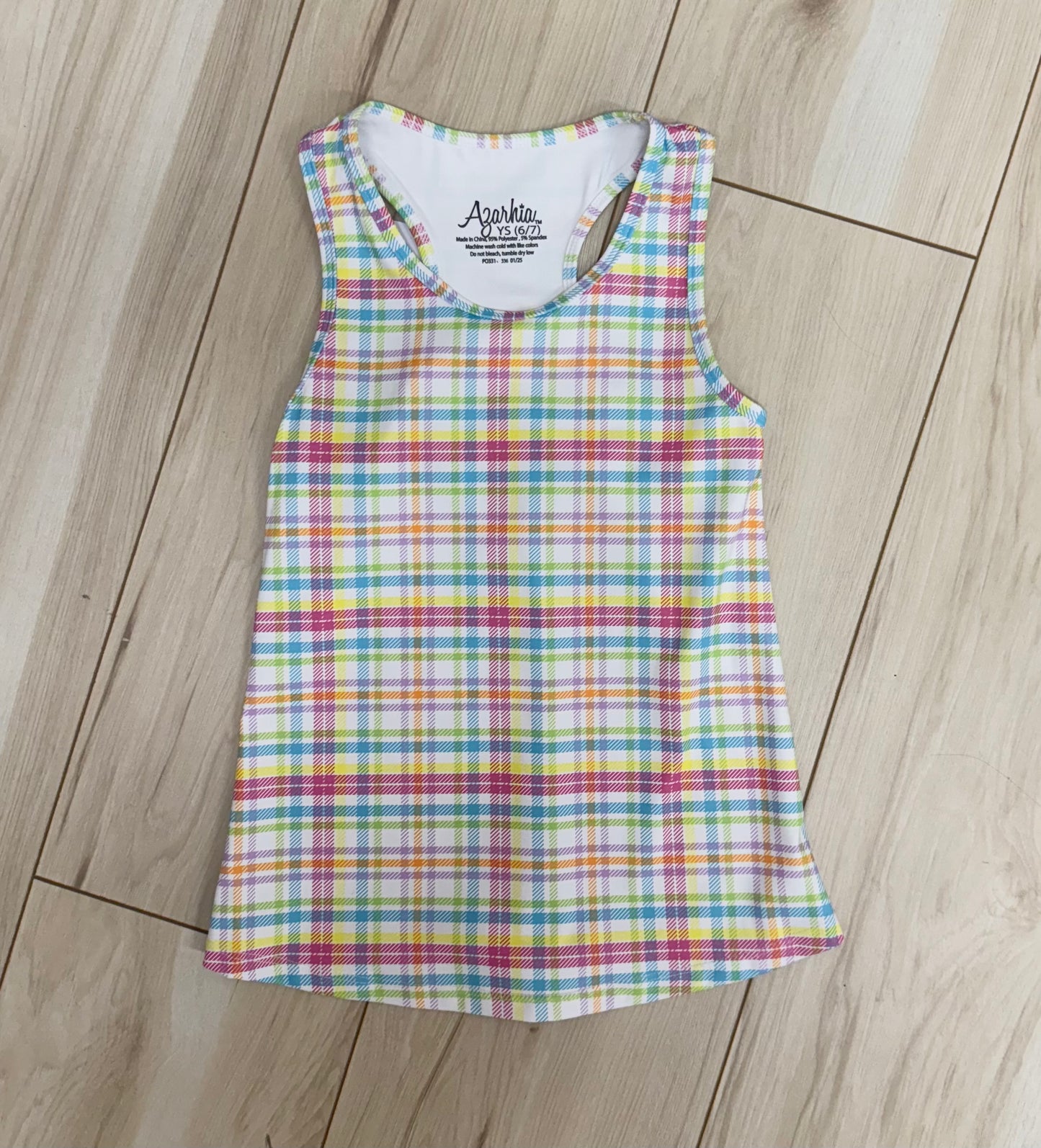 Neon Plaid Active Tank