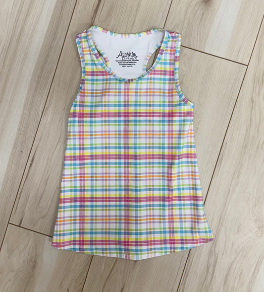 Neon Plaid Active Tank