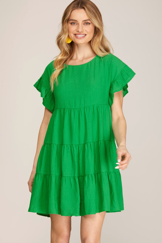 Green Ruffled Dress