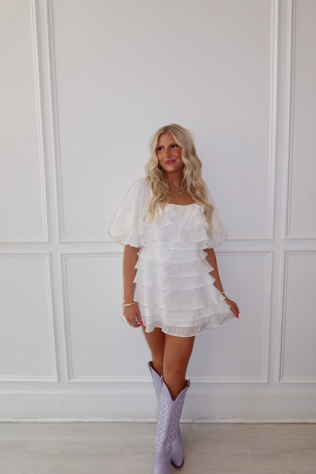 Ruffle Layered Mini Dress