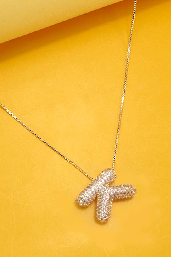 Initial Rhinestone Necklace