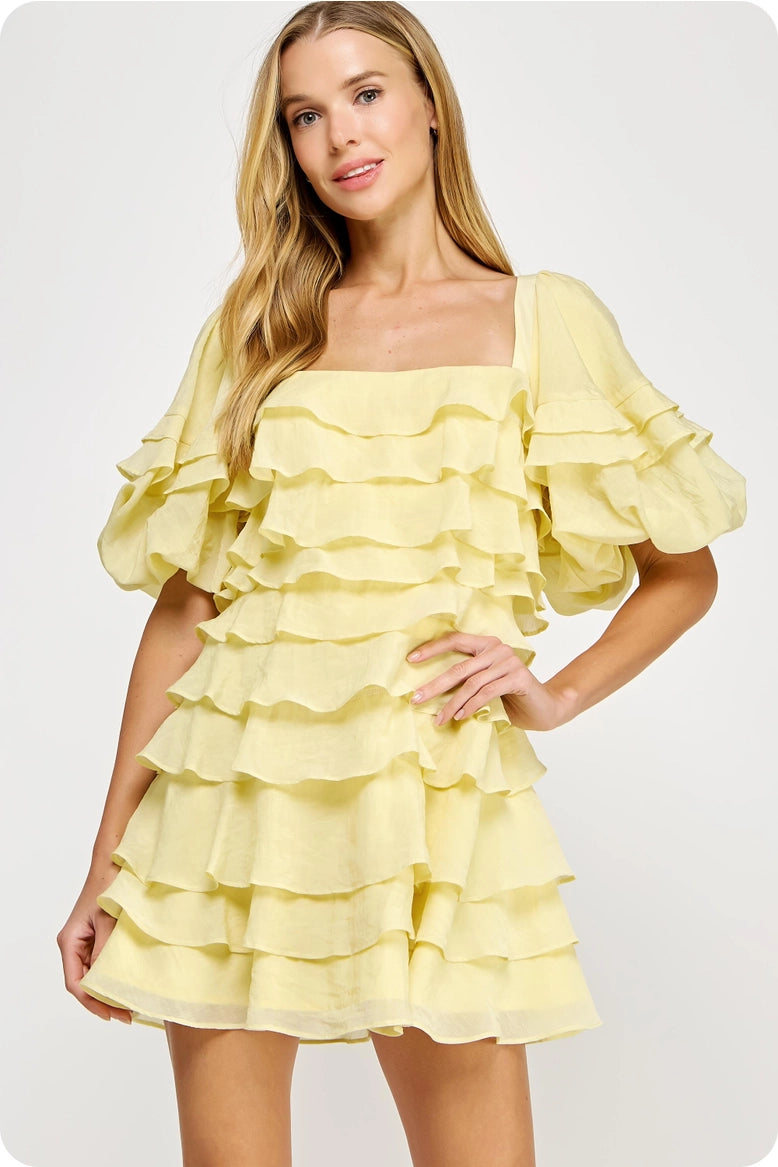 Ruffle Layered Mini Dress