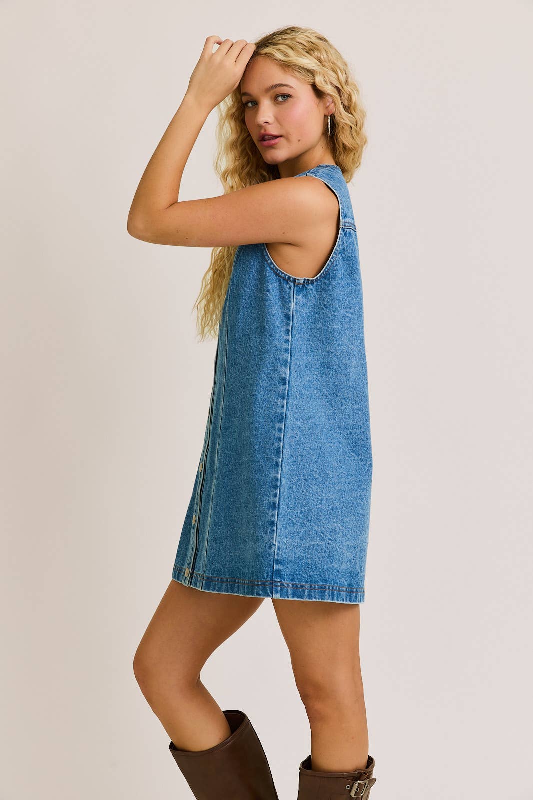Button Down Denim Mini
