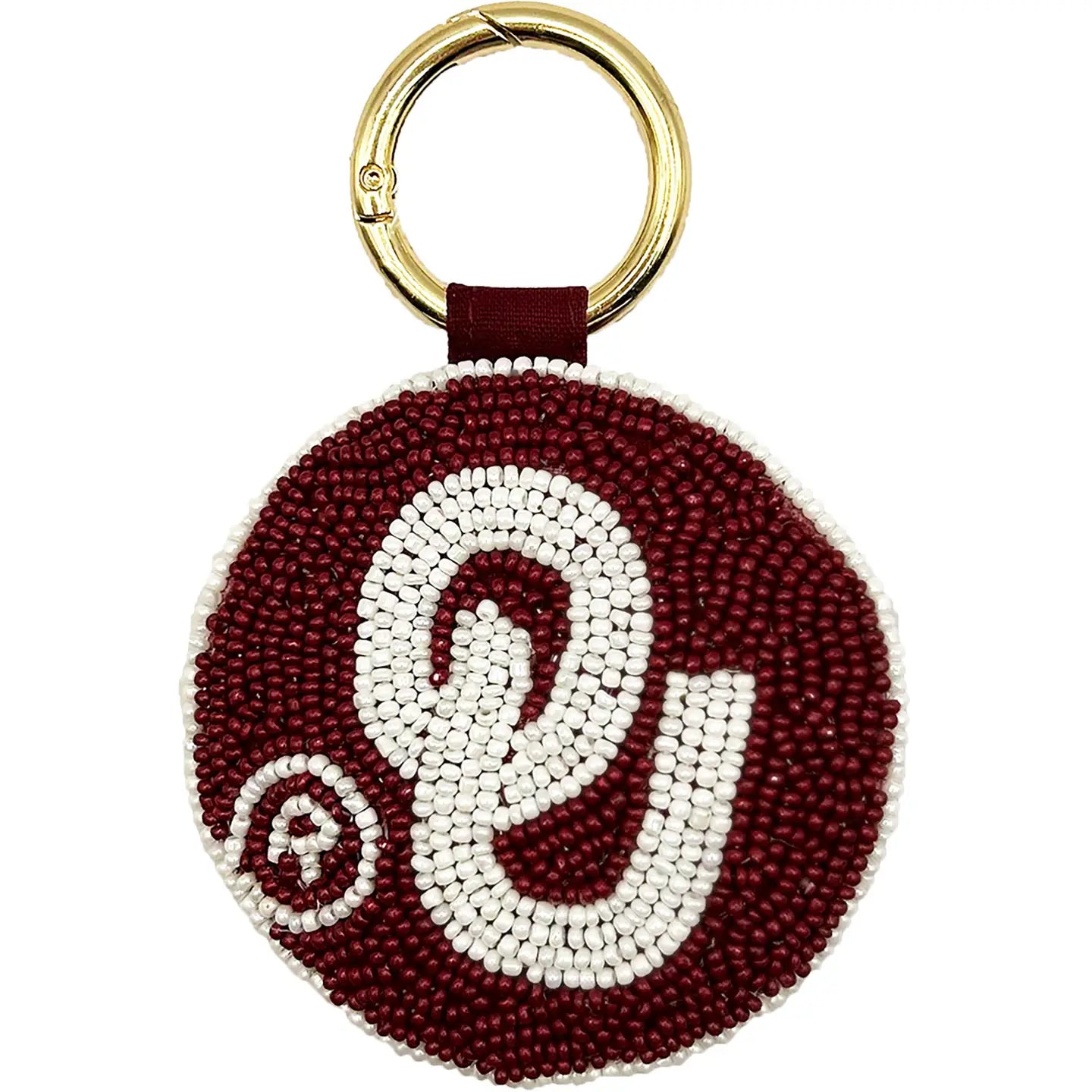 OU Beaded Keychain