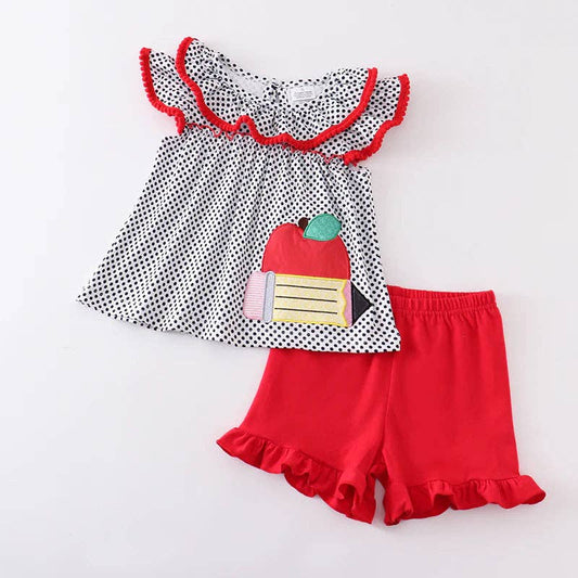 Girls Apple Pencil Short Set